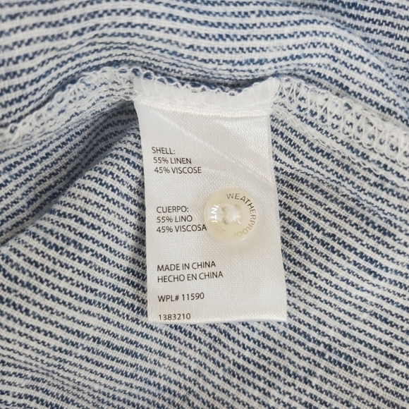 Weatherproof Vintage Linen Tie Front Shirt Blue Pinstripe XXL - Picture 9 of 10